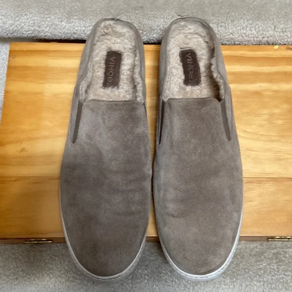 vince shearling lined mules clogs slip on sneakers